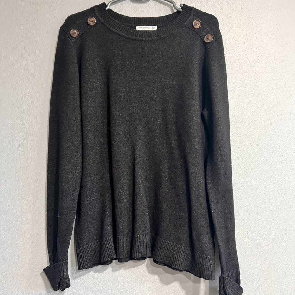 Carson Crew Neck Button Detail Sweater